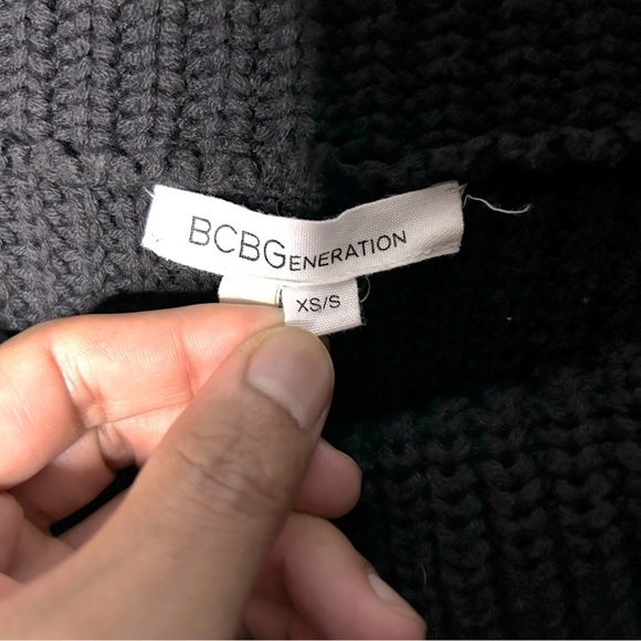 BCBGGeneration Women's Black Cowl Neck Short Sleeve Sweater Dress Size XS - Picture 10 of 11